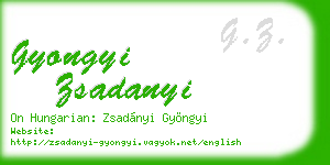 gyongyi zsadanyi business card