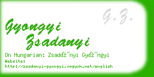 gyongyi zsadanyi business card